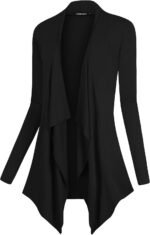 Novastelix Women'S Drape Front Open Cardigan Long Sleeve Irregular Hem