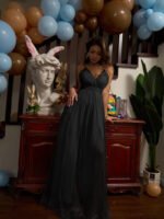 Novastelix Elegant Deep V Neck Maxi Dress - Perfect for Cocktail Parties and Bridesmaids - Image 6