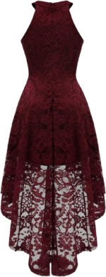 Novastelix Women's Halter Lace Hi-Lo Cocktail Dress for Weddings and Formal Events - Image 7