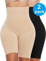 Novastelix Ultimate Tummy Control High-Waisted Shapewear Shorts - 2 Pack for Flawless Thigh Slimming