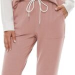 Novastelix Two Piece Outfits for Women,Long Sleeve Crewneck Pullover Tops and Pants Sweatsuits Lounge Set with Pockets