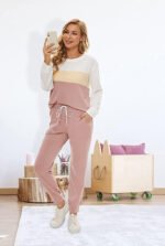 Novastelix Two Piece Outfits for Women,Long Sleeve Crewneck Pullover Tops and Pants Sweatsuits Lounge Set with Pockets - Image 3