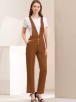 Novastelix Chic Women's Wide Leg Overalls with Slant Pockets and Long Suspenders Jumpsuit - Image 2