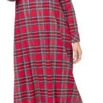 Novastelix Cozy Women's Long Plaid Flannel Nightgown for Ultimate novastelix