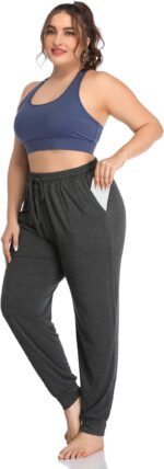 Novastelix Plus Size Women's Casual Lounge Yoga Pants - Cozy Joggers with Drawstring & Pockets - Image 5