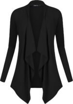 Novastelix Women'S Drape Front Open Cardigan Long Sleeve Irregular Hem - Image 2