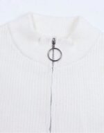 Novastelix Cozy Striped Quarter Zip Pullover Sweater for Women - Knitted Warmth and Style - Image 4