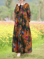 Novastelix Vintage Floral Dress Woman 2025 ZANZEA Autumn Bohemian Long Dresses Casual Long Sleeve Maxi Vestidos Loose Robe Femme Oversize - Image 14