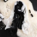 Novastelix 2024 NEW Fashion Women Cut Flowers Hollow Lace Gradient Flower Silk Scarf Spring Shawls and Wraps Towel Femme Beach Sjaals - Image 23