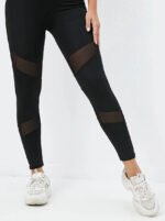 Novastelix Women's high-waisted leggings with pockets, hip-lifting and slimming, with mesh stitching for a hazy effect, suitable for outdoo - Image 3