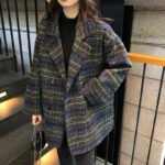 Novastelix Checkered Coat for Women 2025 Spring New Korean Edition Retro Western Style Reduced Age Small Fragrant Whisper Coat for Women WF