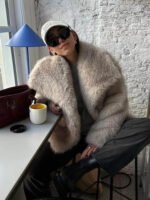 Novastelix Women's fur coat short style fashion imitation fox hair whole fur coat autumn winter new casual lady jacket - Image 6