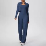 Novastelix Women's 2-Piece Yoga Set ?? Backless Vest with Chest Pad & Zipper Long Sleeve Pants - Image 9