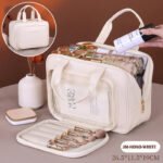 Novastelix Multi-Layer Travel Cosmetic Bag ?? PU Makeup Brush & Skincare Organizer, Waterproof - Image 11