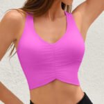 Novastelix Women's Ruched Racerback Sports Bra Top ?? V-Neck, High Elastic, Yoga & Running - Image 8