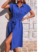 Novastelix Summer Shirt Collar Waist Skirt - Image 9