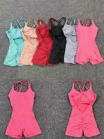 Novastelix Women's Scrunch Detail Gym Jumpsuit ?C Stretchy & Stylish Activewear for Yoga & Workout - Image 6