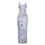 Novastelix Spring  Women's Floral Print Slim Fit Maxi Dress Casual Vacation Style Off-Shoulder Gown European And American Cross-Border - Image 6