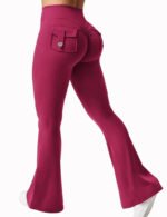 Novastelix Flared High-Waist Yoga Pants for Women with Belt & Pockets ?C Stylish & Comfy - Image 8