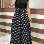 Novastelix Spring/Summer Chic Midi Polka Dot Dress - Sexy Fit & Flare, novastelixable Knit, Easy-Care