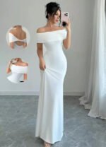Novastelix Off Shoulder Party Dress, Women??s Sleeveless Sexy Bodycon Midi Dress, Elegant Bandage Cocktail Dress for Night Out - Image 3