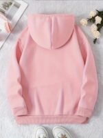 Novastelix Women'S Hooded Sweatshirt with Heart Print Casual Long Sleeve Pullover with Kangaroo Pockets Simple Design Showing Natural Style - Image 2