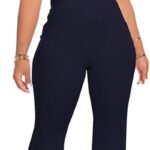 Novastelix Stylish 2-Piece Women's Workout Set - Sexy Crop Top & High-Waisted Flared Pants for Yoga & Sports