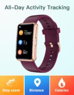Novastelix IP68 Waterproof Fitness Tracker Watch for Men & Women - No Bluetooth or App Needed, Full Touch Screen, Steps & Calories Counter, Sleep Tracker, Alarm Clocks (Purple) - Image 4