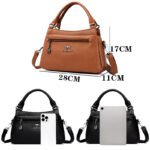 Novastelix Elegant 100% Genuine Cowhide Handbag - Designer Crossbody Bag with Exquisite Hardware for Women - Image 3